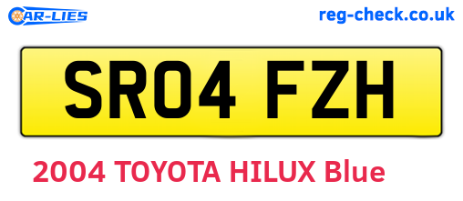 SR04FZH are the vehicle registration plates.