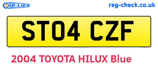 ST04CZF are the vehicle registration plates.