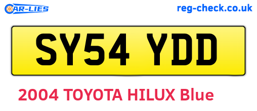 SY54YDD are the vehicle registration plates.