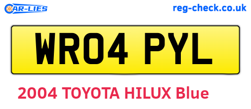 WR04PYL are the vehicle registration plates.
