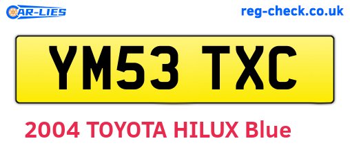 YM53TXC are the vehicle registration plates.