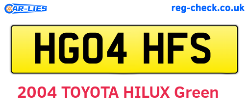 HG04HFS are the vehicle registration plates.