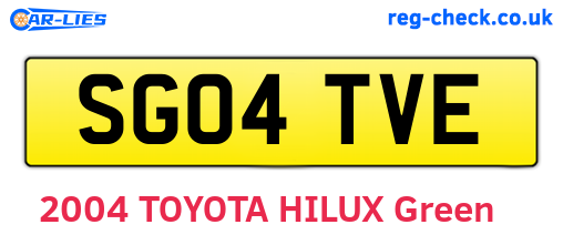 SG04TVE are the vehicle registration plates.