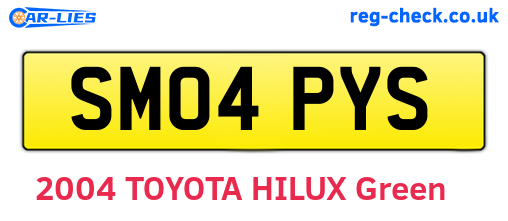 SM04PYS are the vehicle registration plates.