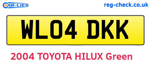 WL04DKK are the vehicle registration plates.