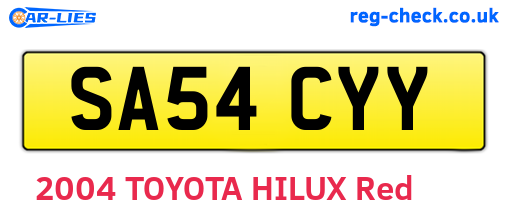 SA54CYY are the vehicle registration plates.