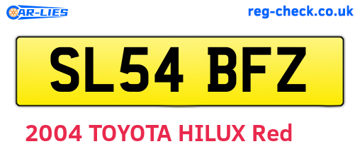 SL54BFZ are the vehicle registration plates.