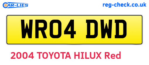 WR04DWD are the vehicle registration plates.