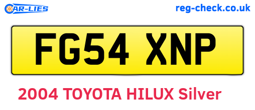 FG54XNP are the vehicle registration plates.