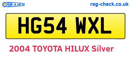 HG54WXL are the vehicle registration plates.