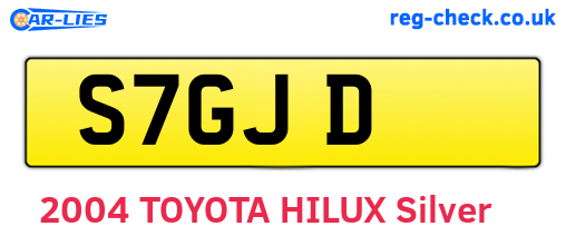 S7GJD are the vehicle registration plates.