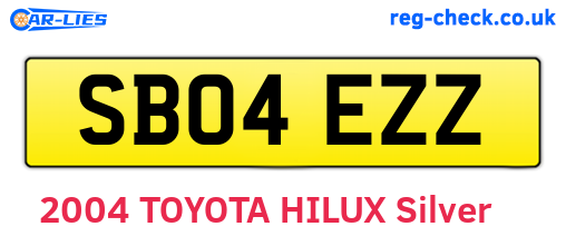 SB04EZZ are the vehicle registration plates.