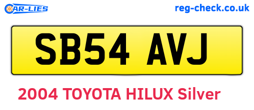 SB54AVJ are the vehicle registration plates.