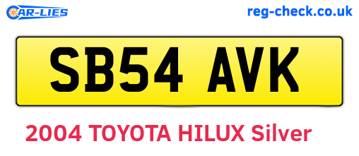 SB54AVK are the vehicle registration plates.