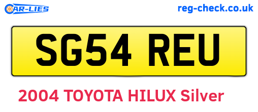 SG54REU are the vehicle registration plates.