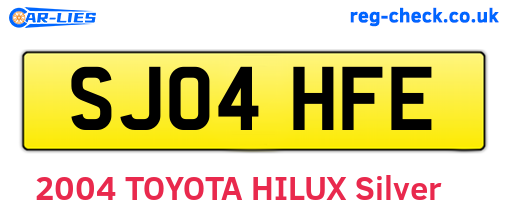 SJ04HFE are the vehicle registration plates.
