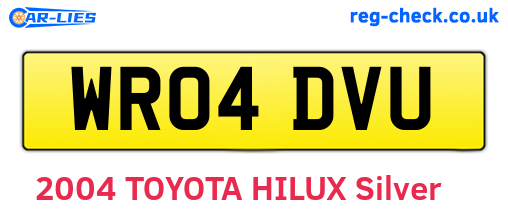 WR04DVU are the vehicle registration plates.