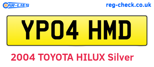 YP04HMD are the vehicle registration plates.