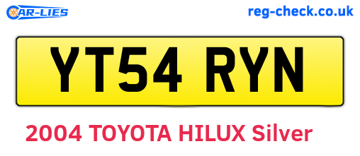 YT54RYN are the vehicle registration plates.