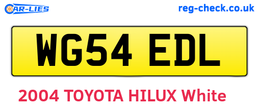 WG54EDL are the vehicle registration plates.