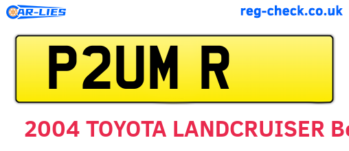 P2UMR are the vehicle registration plates.