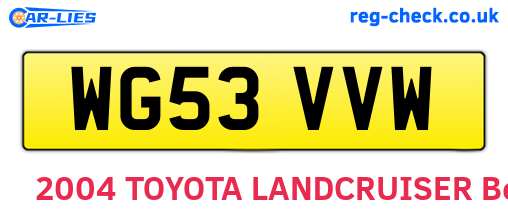 WG53VVW are the vehicle registration plates.