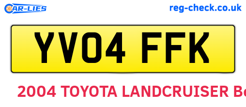 YV04FFK are the vehicle registration plates.