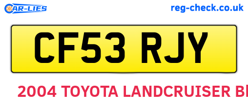 CF53RJY are the vehicle registration plates.