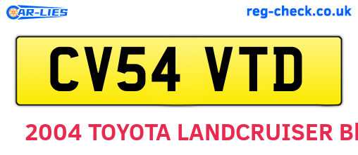 CV54VTD are the vehicle registration plates.