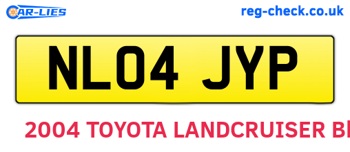 NL04JYP are the vehicle registration plates.