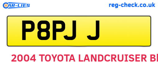 P8PJJ are the vehicle registration plates.