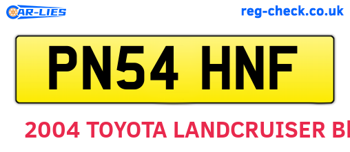 PN54HNF are the vehicle registration plates.