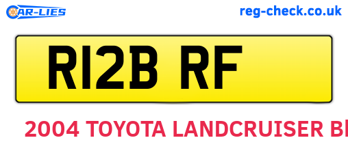 R12BRF are the vehicle registration plates.