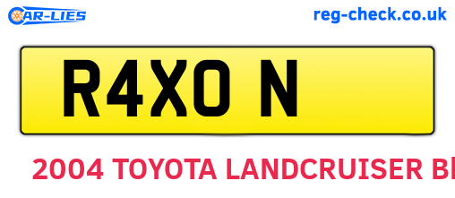 R4XON are the vehicle registration plates.