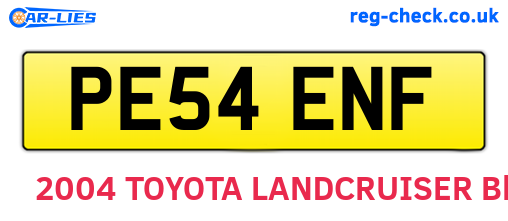 PE54ENF are the vehicle registration plates.