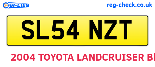 SL54NZT are the vehicle registration plates.