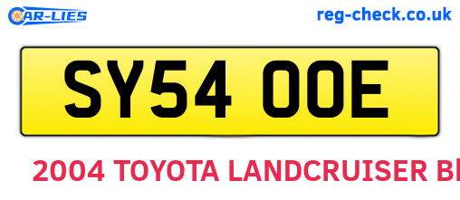 SY54OOE are the vehicle registration plates.