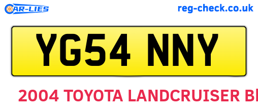 YG54NNY are the vehicle registration plates.