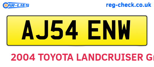 AJ54ENW are the vehicle registration plates.