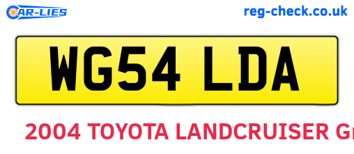 WG54LDA are the vehicle registration plates.