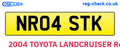 NR04STK are the vehicle registration plates.