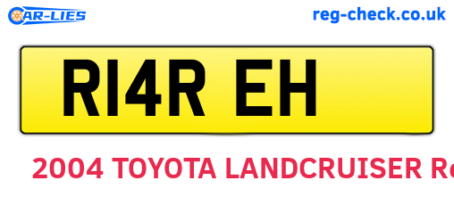 R14REH are the vehicle registration plates.