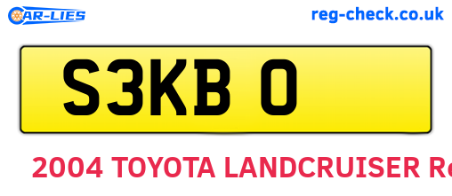 S3KBO are the vehicle registration plates.
