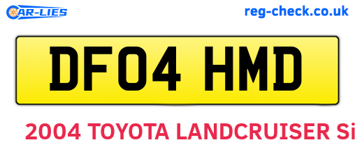 DF04HMD are the vehicle registration plates.