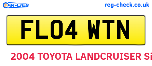 FL04WTN are the vehicle registration plates.