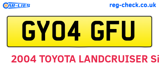 GY04GFU are the vehicle registration plates.