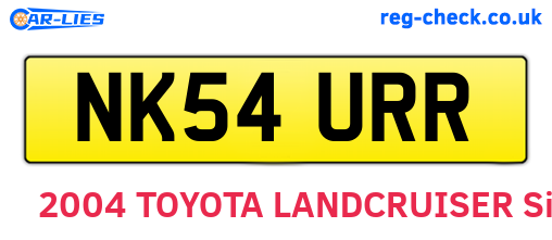 NK54URR are the vehicle registration plates.