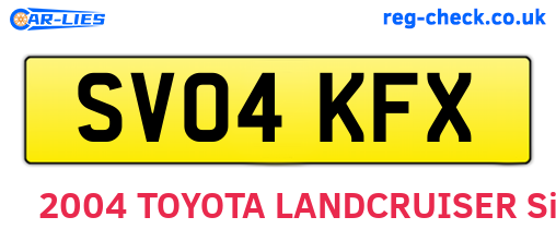 SV04KFX are the vehicle registration plates.