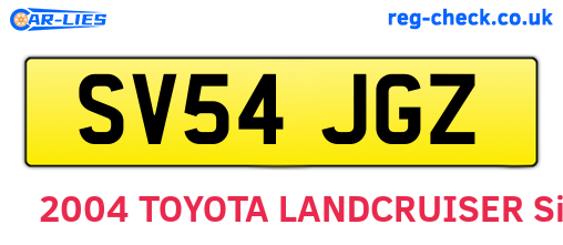 SV54JGZ are the vehicle registration plates.