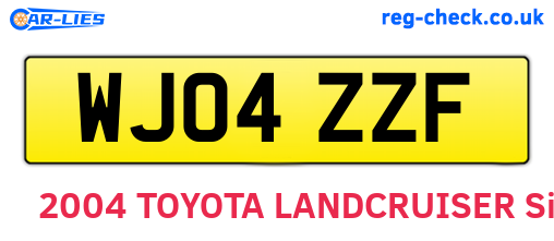 WJ04ZZF are the vehicle registration plates.